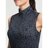 image:imageM MAELREG Womens Golf Shirt Sleeveless Collared Zip Up Patterns Polo Moisture Wicking Dry Fit Tennis Tank TopBlack Gray Blocks