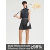 image:imageM MAELREG Womens Golf Shirt Sleeveless Collared Zip Up Patterns Polo Moisture Wicking Dry Fit Tennis Tank TopBlack Gray Blocks