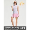 image:imageM MAELREG Womens Golf Shirt Sleeveless Collared Zip Up Patterns Polo Moisture Wicking Dry Fit Tennis Tank TopColorful Hearts