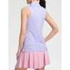 image:imageM MAELREG Womens Golf Shirt Sleeveless Collared Zip Up Patterns Polo Moisture Wicking Dry Fit Tennis Tank TopLavender Rose