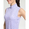 image:imageM MAELREG Womens Golf Shirt Sleeveless Collared Zip Up Patterns Polo Moisture Wicking Dry Fit Tennis Tank TopLavender Rose