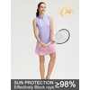 image:imageM MAELREG Womens Golf Shirt Sleeveless Collared Zip Up Patterns Polo Moisture Wicking Dry Fit Tennis Tank TopLavender Rose