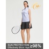 image:imageM MAELREG Womens Golf Shirt Sleeveless Collared Zip Up Patterns Polo Moisture Wicking Dry Fit Tennis Tank TopPink Purple Rose