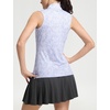 image:imageM MAELREG Womens Golf Shirt Sleeveless Collared Zip Up Patterns Polo Moisture Wicking Dry Fit Tennis Tank TopPink Purple Rose