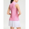 image:imageM MAELREG Womens Golf Shirt Sleeveless Collared Zip Up Patterns Polo Moisture Wicking Dry Fit Tennis Tank TopPink White Florals