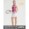 image:imageM MAELREG Womens Golf Shirt Sleeveless Collared Zip Up Patterns Polo Moisture Wicking Dry Fit Tennis Tank TopRed Splatter