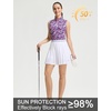 image:imageM MAELREG Womens Golf Shirt Sleeveless Collared Zip Up Patterns Polo Moisture Wicking Dry Fit Tennis Tank TopRose Red Florals
