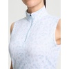 image:imageM MAELREG Womens Golf Shirt Sleeveless Collared Zip Up Patterns Polo Moisture Wicking Dry Fit Tennis Tank TopWhite Blue Florals