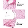 image:imageM MAELREG Womens Golf Shirt Sleeveless Collared Zip Up Patterns Polo Moisture Wicking Dry Fit Tennis Tank TopWhite Pink Geometric