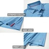 image:imageMens Golf Polo Shirts Short Sleeve Striped Performance Moisture Wicking Dry Fit Golf Shirts for MenAqua Stripe