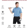 image:imageMens Golf Polo Shirts Short Sleeve Striped Performance Moisture Wicking Dry Fit Golf Shirts for MenAqua Stripe