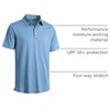 image:imageMens Golf Polo Shirts Short Sleeve Striped Performance Moisture Wicking Dry Fit Golf Shirts for MenAqua Stripe