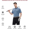 image:imageMens Golf Polo Shirts Short Sleeve Striped Performance Moisture Wicking Dry Fit Golf Shirts for MenBlue Denim Stripe