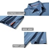 image:imageMens Golf Polo Shirts Short Sleeve Striped Performance Moisture Wicking Dry Fit Golf Shirts for MenBlue Denim Stripe