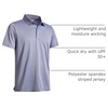 image:imageMens Golf Polo Shirts Short Sleeve Striped Performance Moisture Wicking Dry Fit Golf Shirts for MenBluishyellow Stripe