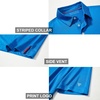 image:imageMens Golf Polo Shirts Short Sleeve Striped Performance Moisture Wicking Dry Fit Golf Shirts for MenCobalt Stripe
