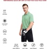 image:imageMens Golf Polo Shirts Short Sleeve Striped Performance Moisture Wicking Dry Fit Golf Shirts for MenEmerald Stripe