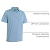image:imageMens Golf Polo Shirts Short Sleeve Striped Performance Moisture Wicking Dry Fit Golf Shirts for MenGreen Ash Stripe
