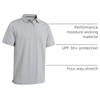 image:imageMens Golf Polo Shirts Short Sleeve Striped Performance Moisture Wicking Dry Fit Golf Shirts for MenGrey White Stripe
