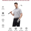 image:imageMens Golf Polo Shirts Short Sleeve Striped Performance Moisture Wicking Dry Fit Golf Shirts for MenGrey White Stripe