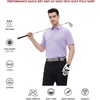 image:imageMens Golf Polo Shirts Short Sleeve Striped Performance Moisture Wicking Dry Fit Golf Shirts for MenLavenderWhite Stripe