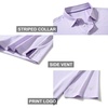 image:imageMens Golf Polo Shirts Short Sleeve Striped Performance Moisture Wicking Dry Fit Golf Shirts for MenLavenderWhite Stripe