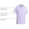 image:imageMens Golf Polo Shirts Short Sleeve Striped Performance Moisture Wicking Dry Fit Golf Shirts for MenLavenderWhite Stripe
