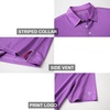 image:imageMens Golf Polo Shirts Short Sleeve Striped Performance Moisture Wicking Dry Fit Golf Shirts for MenLilac Stripe