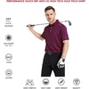 image:imageMens Golf Polo Shirts Short Sleeve Striped Performance Moisture Wicking Dry Fit Golf Shirts for MenMaroon Stripe