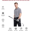image:imageMens Golf Polo Shirts Short Sleeve Striped Performance Moisture Wicking Dry Fit Golf Shirts for MenNavy Stripe