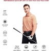 image:imageMens Golf Polo Shirts Short Sleeve Striped Performance Moisture Wicking Dry Fit Golf Shirts for MenOrange Stripe