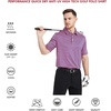 image:imageMens Golf Polo Shirts Short Sleeve Striped Performance Moisture Wicking Dry Fit Golf Shirts for MenPink Blue Stripe