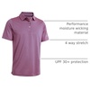 image:imageMens Golf Polo Shirts Short Sleeve Striped Performance Moisture Wicking Dry Fit Golf Shirts for MenPink Blue Stripe