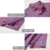 image:imageMens Golf Polo Shirts Short Sleeve Striped Performance Moisture Wicking Dry Fit Golf Shirts for MenPink Blue Stripe