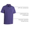 image:imageMens Golf Polo Shirts Short Sleeve Striped Performance Moisture Wicking Dry Fit Golf Shirts for MenPlum Blue Stripe