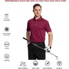 image:imageMens Golf Polo Shirts Short Sleeve Striped Performance Moisture Wicking Dry Fit Golf Shirts for MenRed Stripe