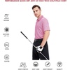 image:imageMens Golf Polo Shirts Short Sleeve Striped Performance Moisture Wicking Dry Fit Golf Shirts for MenRose Stripe