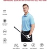 image:imageMens Golf Polo Shirts Short Sleeve Striped Performance Moisture Wicking Dry Fit Golf Shirts for MenSky Blue Stripe
