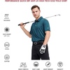 image:imageMens Golf Polo Shirts Short Sleeve Striped Performance Moisture Wicking Dry Fit Golf Shirts for MenTurquoise Stripe