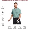 image:imageMens Golf Shirt Short and Long Sleeve Moisture Wicking Dry Fit Performance Solid Casual Pique Golf Polo Shirts for MenBeryl Green