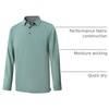 image:imageMens Golf Shirt Short and Long Sleeve Moisture Wicking Dry Fit Performance Solid Casual Pique Golf Polo Shirts for MenBeryl Greenlong