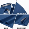 image:imageMens Golf Shirt Short and Long Sleeve Moisture Wicking Dry Fit Performance Solid Casual Pique Golf Polo Shirts for MenBluelong