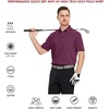 image:imageMens Golf Shirt Short and Long Sleeve Moisture Wicking Dry Fit Performance Solid Casual Pique Golf Polo Shirts for MenBordeaux Red