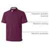 image:imageMens Golf Shirt Short and Long Sleeve Moisture Wicking Dry Fit Performance Solid Casual Pique Golf Polo Shirts for MenBordeaux Red
