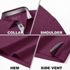 image:imageMens Golf Shirt Short and Long Sleeve Moisture Wicking Dry Fit Performance Solid Casual Pique Golf Polo Shirts for MenBordeaux Redlong