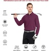 image:imageMens Golf Shirt Short and Long Sleeve Moisture Wicking Dry Fit Performance Solid Casual Pique Golf Polo Shirts for MenBordeaux Redlong