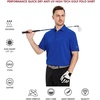 image:imageMens Golf Shirt Short and Long Sleeve Moisture Wicking Dry Fit Performance Solid Casual Pique Golf Polo Shirts for MenCobalt