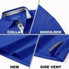 image:imageMens Golf Shirt Short and Long Sleeve Moisture Wicking Dry Fit Performance Solid Casual Pique Golf Polo Shirts for MenCobaltlong