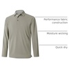image:imageMens Golf Shirt Short and Long Sleeve Moisture Wicking Dry Fit Performance Solid Casual Pique Golf Polo Shirts for MenDark Khakilong