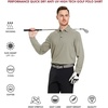 image:imageMens Golf Shirt Short and Long Sleeve Moisture Wicking Dry Fit Performance Solid Casual Pique Golf Polo Shirts for MenDark Khakilong